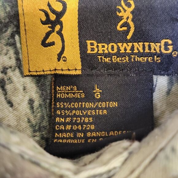 Browning Jacket Mens Large Full Zip Soft Shell Mossy Oak Break Up Infinity Camo - Picture 4 of 6